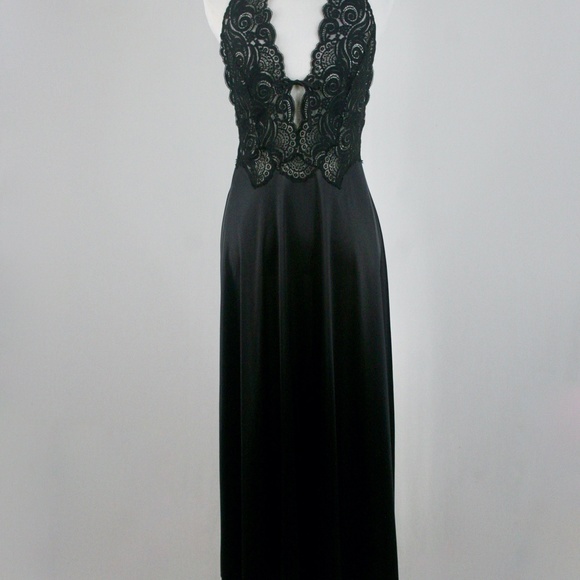Glydons, Vintage Black Lace Racerback Nightgown - Picture 5 of 15